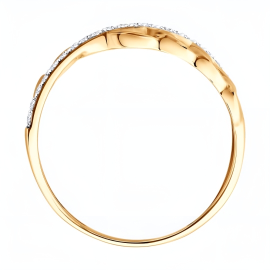 Кольцо из золота с бриллиантами и сапфиром