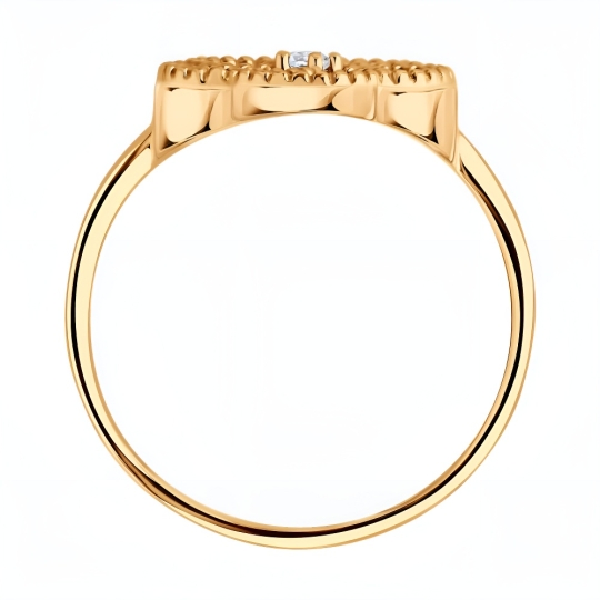 Кольцо из золота с топазом и фианитами