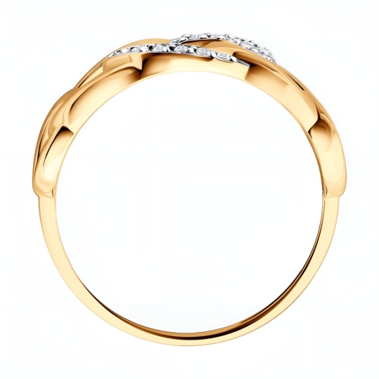 Кольцо из золота с бриллиантами и сапфиром