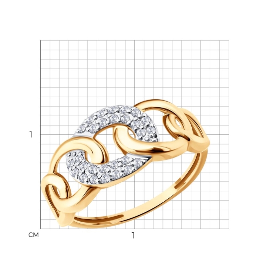 Кольцо из золота с фианитами