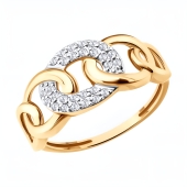 Кольцо из золота с фианитами