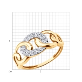 Кольцо из золота с фианитами