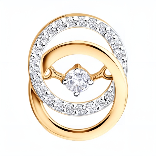 Подвеска из золота с бриллиантом и керамической вставкой