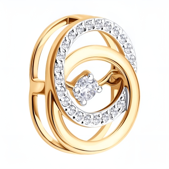 Подвеска из золота с бриллиантом и керамической вставкой