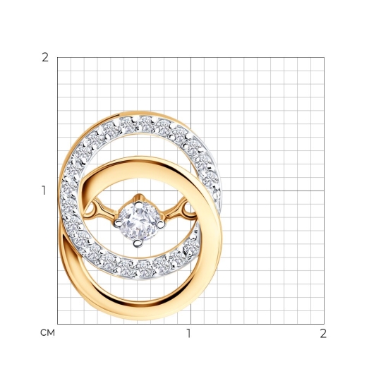 Подвеска из золота с бриллиантом и керамической вставкой