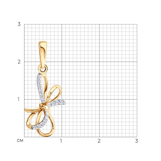 Подвеска из золота с бриллиантом и керамической вставкой