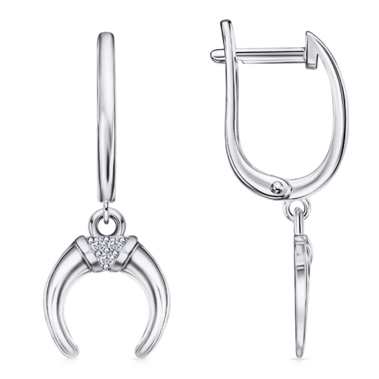 Серьги из серебра с фианитами