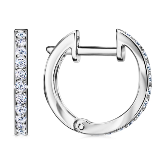 Серьги из серебра с фианитами 