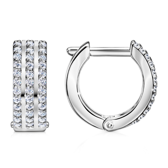 Серьги из серебра с позолотой и фианитами