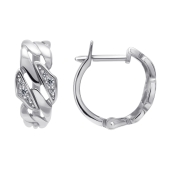 Серьги из серебра с фианитами