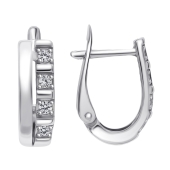 Серьги из серебра с фианитами