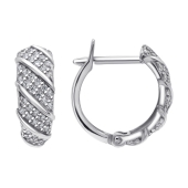 Серьги из серебра с фианитами