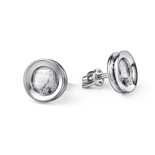 Серьги из серебра с агатами и фианитами 