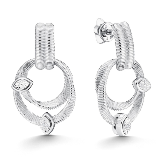 Серьги из серебра с фианитами
