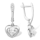 Серьги из серебра с фианитами