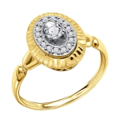 Кольцо из лимонного золота с бриллиантами