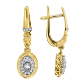 Серьги из лимонного золота с бриллиантами