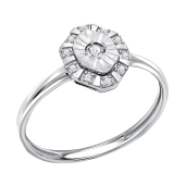 Кольцо из белого золота с бриллиантами