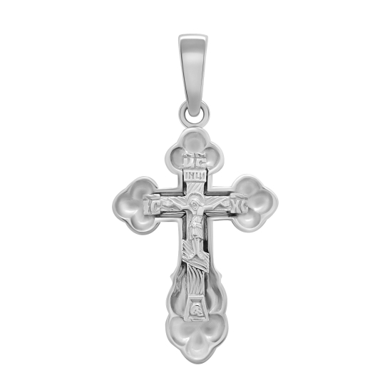 Подвеска-крест из серебра с бриллиантом