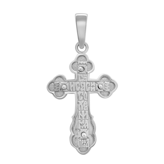 Подвеска-крест из серебра с бриллиантом