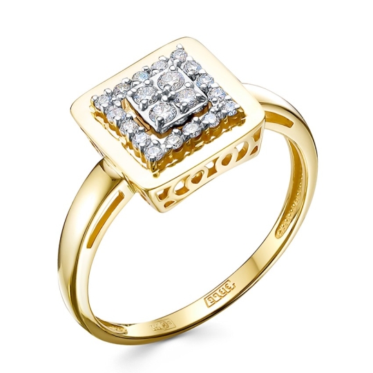 Кольцо из золота с фианитами