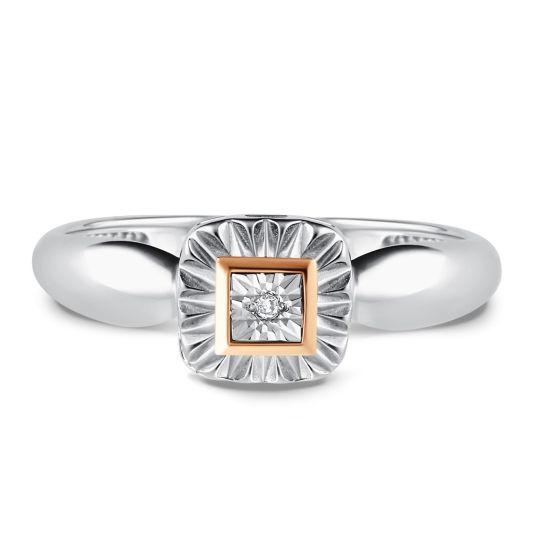 Подвеска из серебра с золотой вставкой и бриллиантом