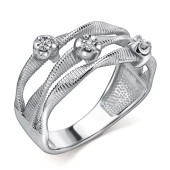 Кольцо из серебра с бриллиантом