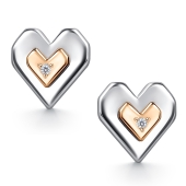 Серьги из серебра с золотыми бриллиантами