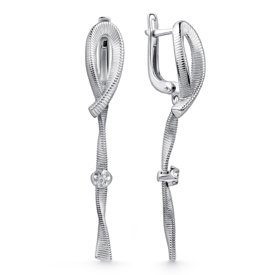 Серьги из серебра с фианитами