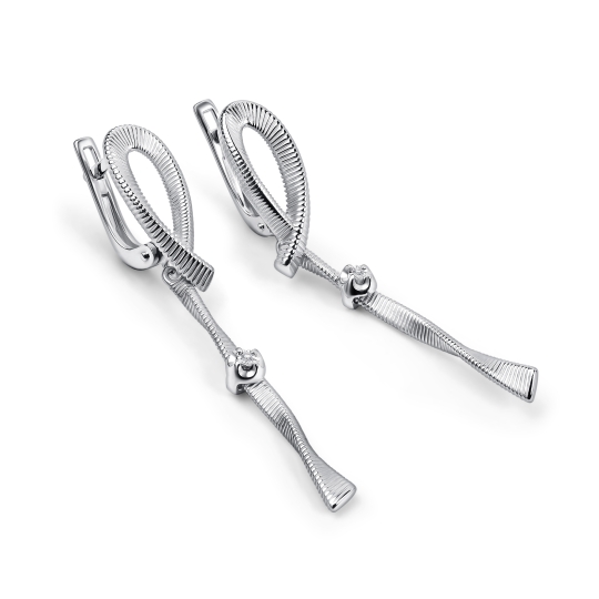 Серьги из серебра с фианитами