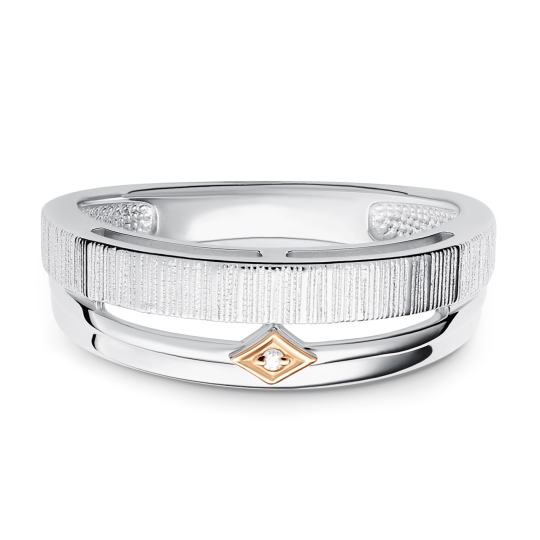 Серьги из серебра с золотыми вставками и бриллиантами