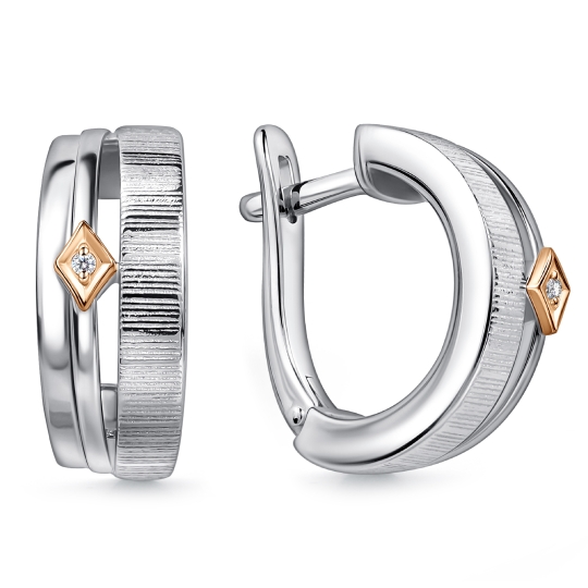 Серьги из серебра с фианитами