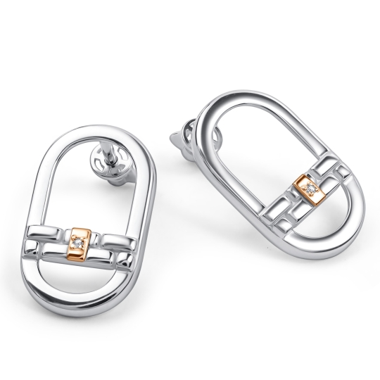 Серьги из серебра с позолотой