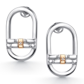 Серьги из серебра с золотой вставкой и бриллиантами