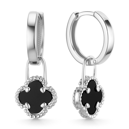 Серьги из серебра с фианитом