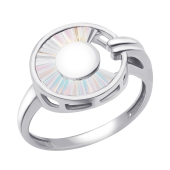 Кольцо из белого золота с алмазной гранью