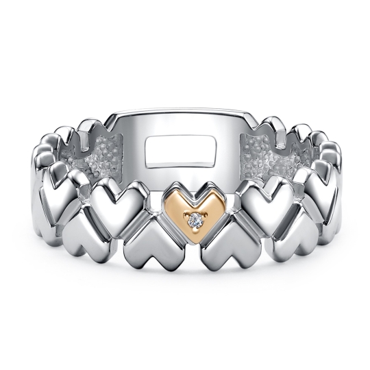 Серьги из серебра с золотыми вставками и бриллиантами