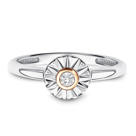 Серьги из серебра с золотыми вставками и бриллиантами