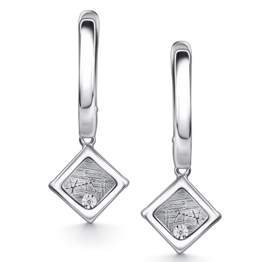 Серьги из серебра с топазами London и фианитами