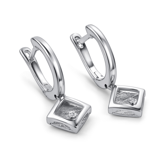 Серьги из серебра с топазами London и фианитами