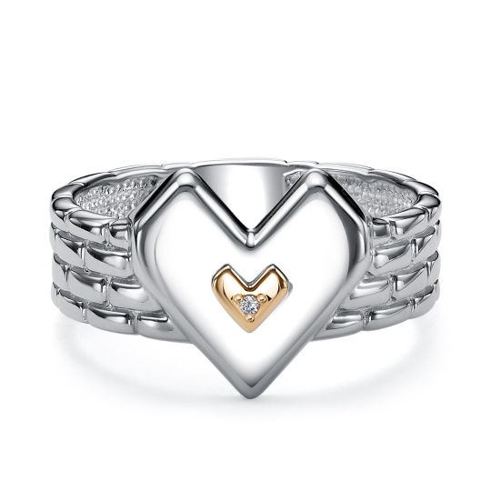 Серьги-трансформеры из серебра с золотыми вставками и бриллиантами