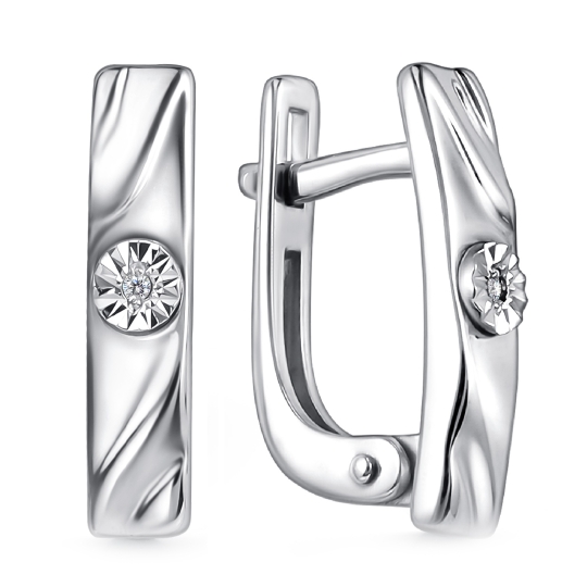 Серьги из серебра с ювелирными кристаллами