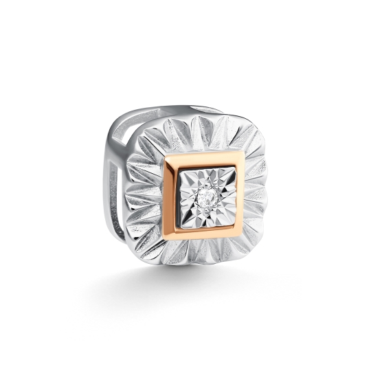 Подвеска из серебра с фианитами "Часы"