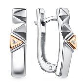 Серьги из серебра с золотыми вставками и бриллиантами