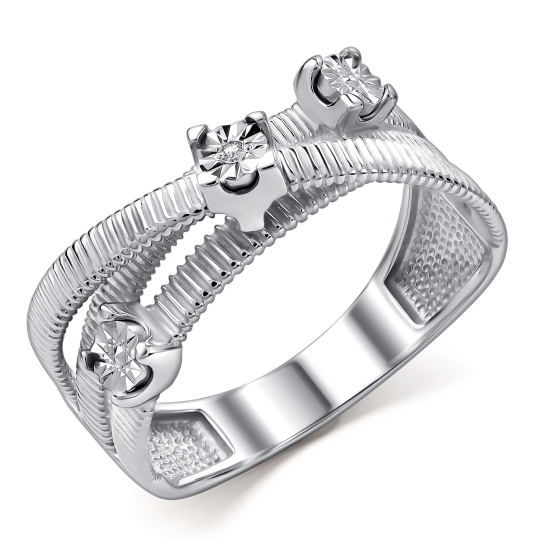 Кольцо из серебра с топазом London и фианитами