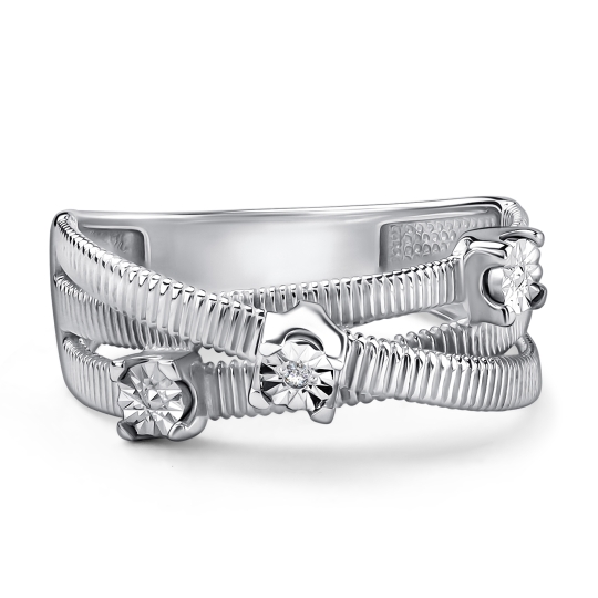 Кольцо из серебра с топазом London и фианитами