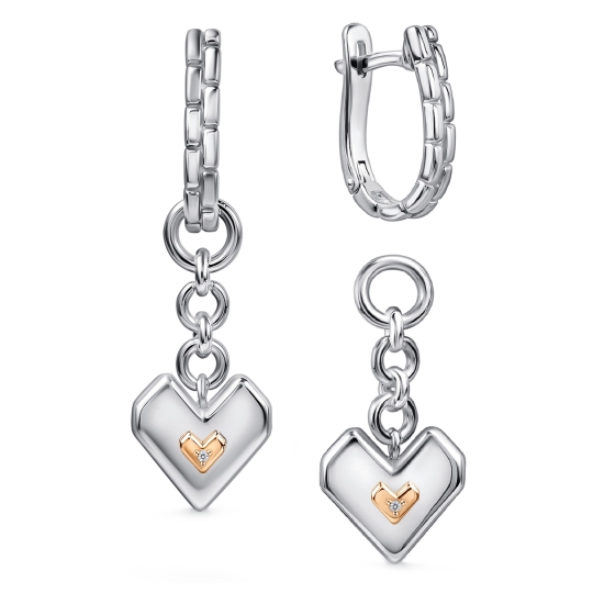 Серьги из серебра с цирконами и фианитами