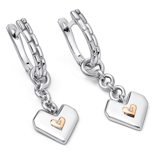 Серьги из серебра с цирконами и фианитами