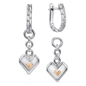 Серьги-трансформеры из серебра с золотыми вставками и бриллиантами