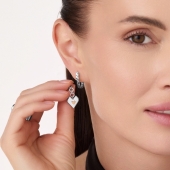 Серьги-трансформеры из серебра с золотыми вставками и бриллиантами